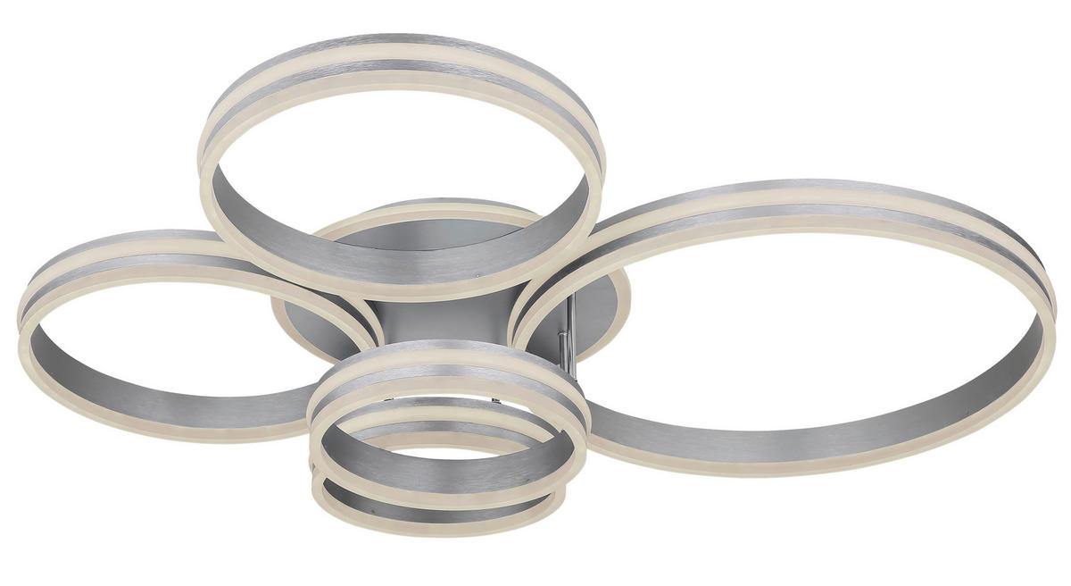 LED-DECKENLEUCHTE 114/90/20 cm   - Opal/Grau, Design, Kunststoff/Metall (114/90/20cm)