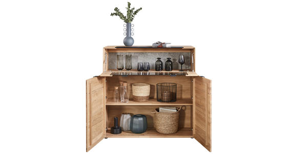 HIGHBOARD Wildeiche  121,9/121,5/45,2 cm  - Wildeiche, Natur, Glas/Holz (121,9/121,5/45,2cm) - Valnatura