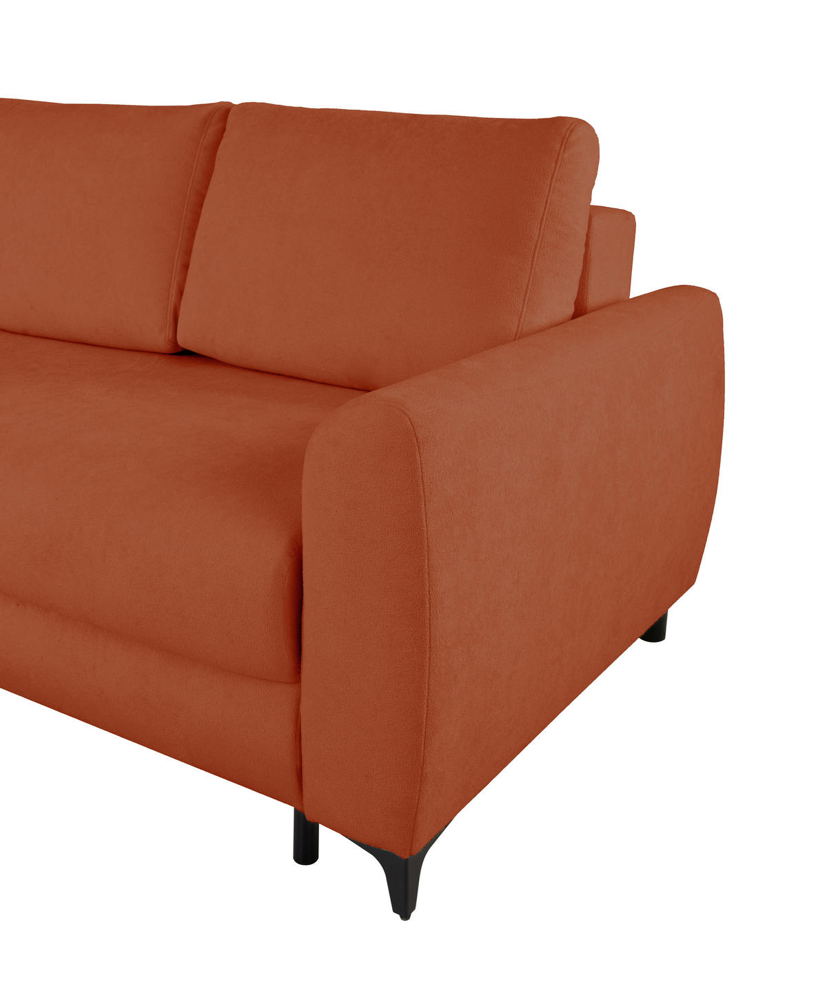ECKSOFA Moli Rostfarben Bouclé  - Rostfarben/Schwarz, Design, Textil/Metall (236/148cm) - MID.YOU
