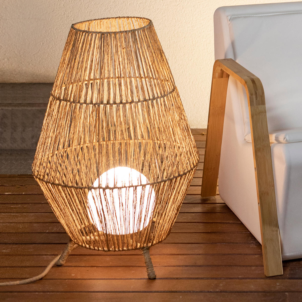 LED-AUßENLEUCHTE SISINE 48/72/48 cm   - Basics, Naturmaterialien (48/72/48cm) - New Garden