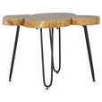 BEISTELLTISCH in Holz, Metall 60/60/45 cm  - Schwarz/Akaziefarben, Design, Holz/Metall (60/60/45cm) - Landscape