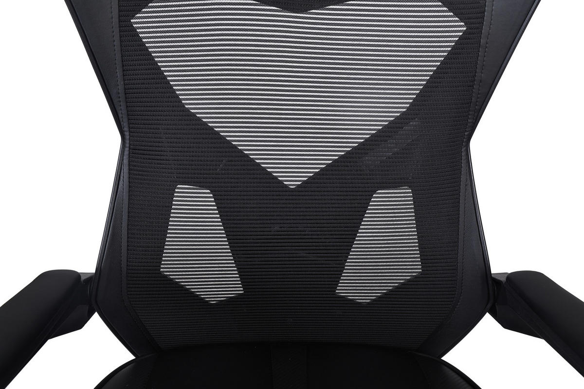 GAMINGSTUHL  in Lederlook, Netzbespannung Schwarz  - Schwarz, MODERN, Kunststoff/Textil (59/107-117/58cm) - Carryhome