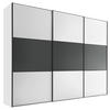SCHWEBETÜRENSCHRANK in Anthrazit, Weiss  - Weiss/Anthrazit, Holzwerkstoff/Metall (249/222/68cm) - Moderano
