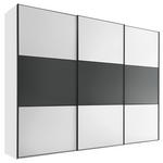 SCHWEBETÜRENSCHRANK 249/222/68 cm 3-türig Anthrazit, Weiß  - Anthrazit/Schwarz, Holzwerkstoff/Metall (249/222/68cm) - Moderano