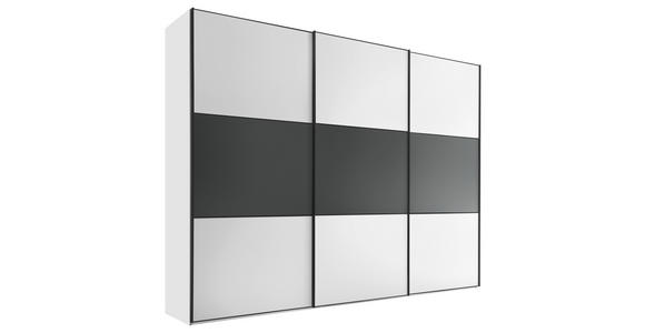 SCHWEBETÜRENSCHRANK  in Anthrazit, Weiß  - Anthrazit/Schwarz, Holzwerkstoff/Metall (298/222/68cm) - Moderano