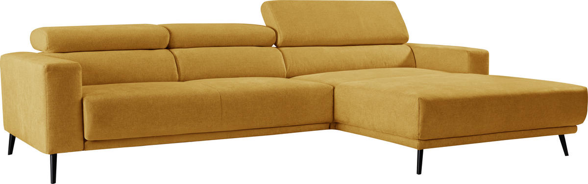 SAROKKANAPÉ textil sárga  - sárga/fekete, Design, textil/fém (317/193cm) - Xora