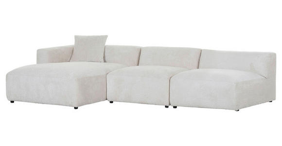 ECKSOFA Creme Chenille  - Creme/Schwarz, MODERN, Kunststoff/Textil (178/337cm) - Carryhome