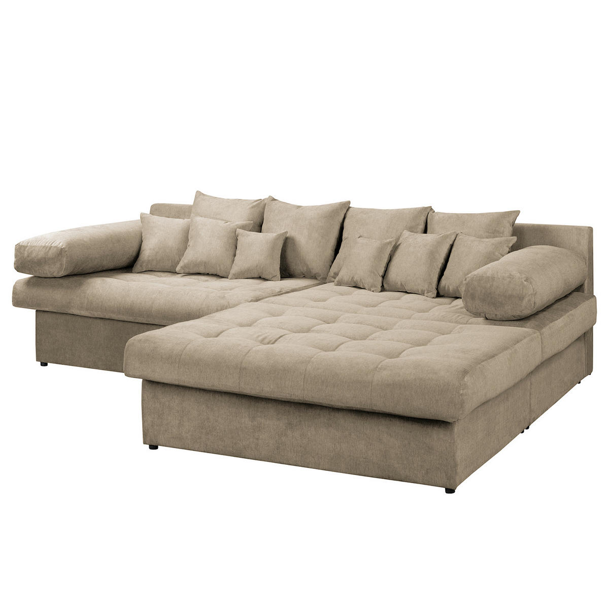 ECKSOFA Naomi Cappuccino Mikrofaser Rückenkissen  - Schwarz/Cappuccino, Design, Kunststoff/Textil (284/243cm) - P & B