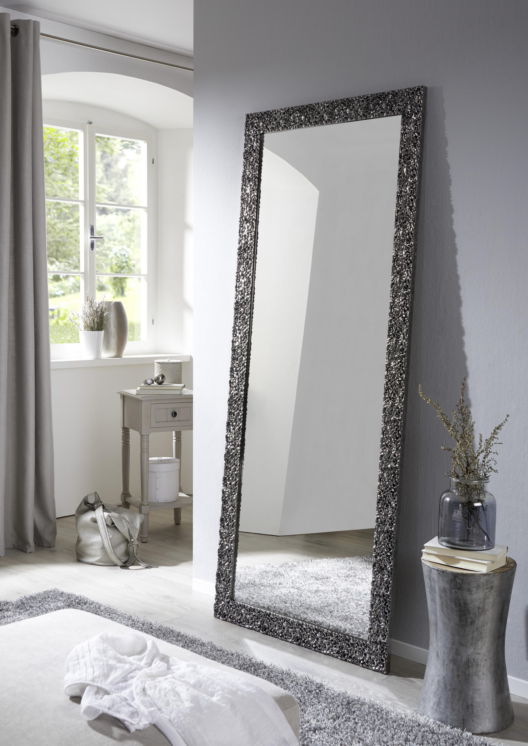 FALI TÜKÖR 80/190/3 cm    - titánszürke, Design, Üveg/fa (80/190/3cm) - Carryhome