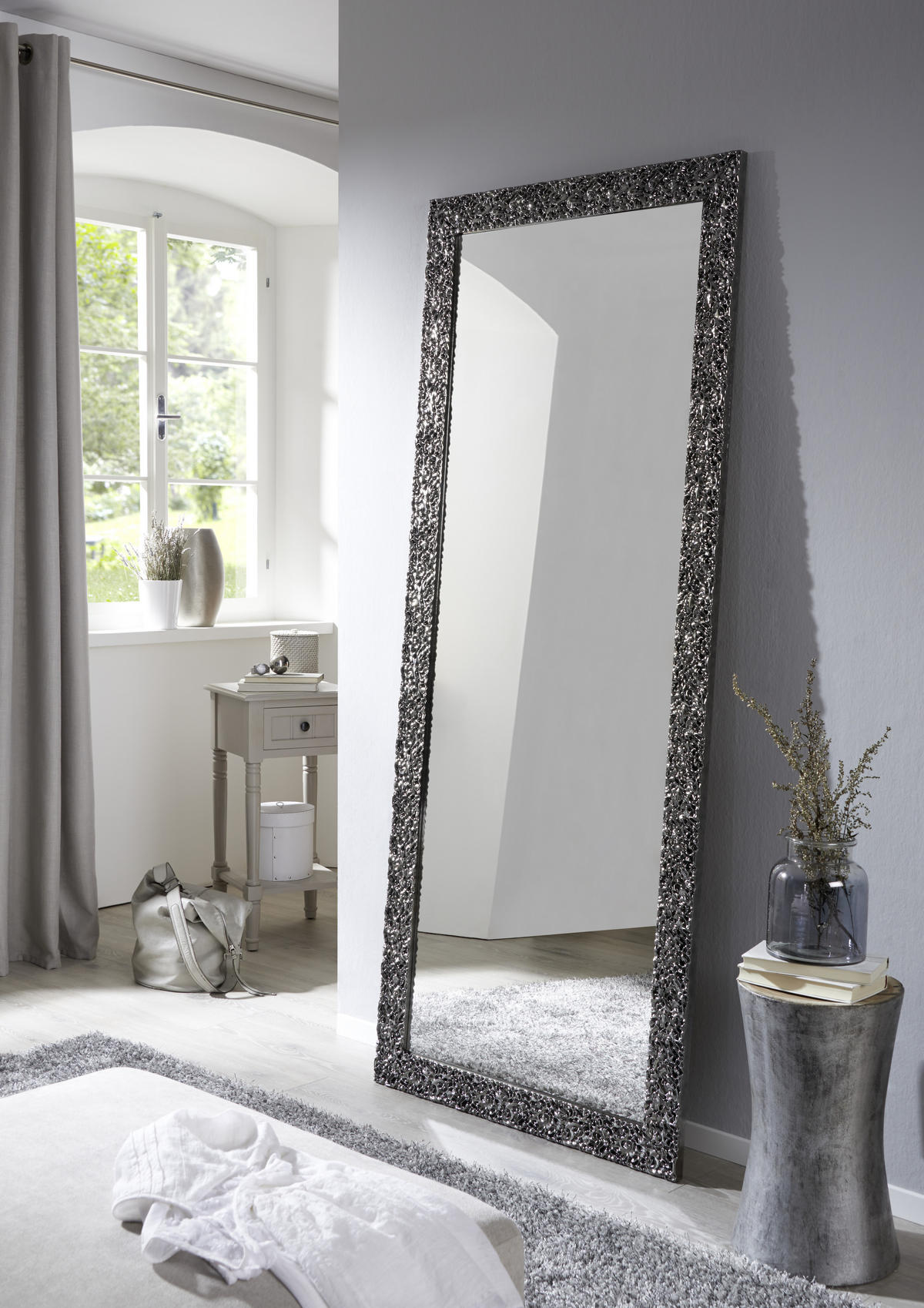 FALI TÜKÖR 80/190/3 cm    - titánszürke, Design, Üveg/fa (80/190/3cm) - Carryhome