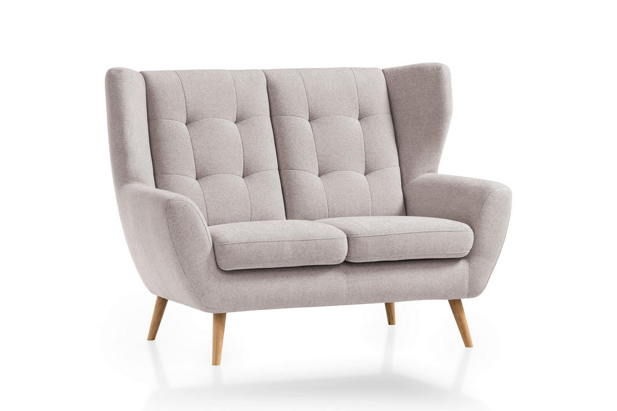 DVOJMIESTNA POHOVKA, drevo, textil, kompozitné drevo, béžová - farba duba/béžová, Design, drevo/kompozitné drevo (140/102/90cm) - Niels Andersson