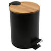 TRETEIMER ADONIS 5L MATT-BLACK 5 L  - Schwarz, KONVENTIONELL, Holz/Kunststoff (25,5/20,5/26,5cm) - Spirella