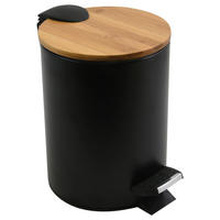 TRETEIMER ADONIS 5L MATT-BLACK 5 L  - Schwarz, KONVENTIONELL, Holz/Kunststoff (25,5/20,5/26,5cm) - Spirella