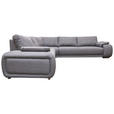ECKSOFA Grau Struktur  - Chromfarben/Grau, KONVENTIONELL, Textil/Metall (310/280cm) - Carryhome