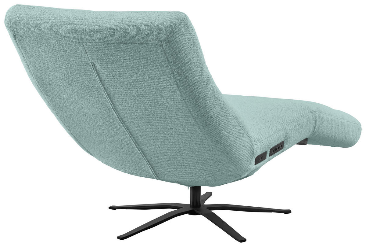 RELAXLIEGE inkl. Akku Flachgewebe Türkis  - Türkis/Schwarz, MODERN, Textil/Metall (82/53-115/156-206cm) - Pure Home Comfort