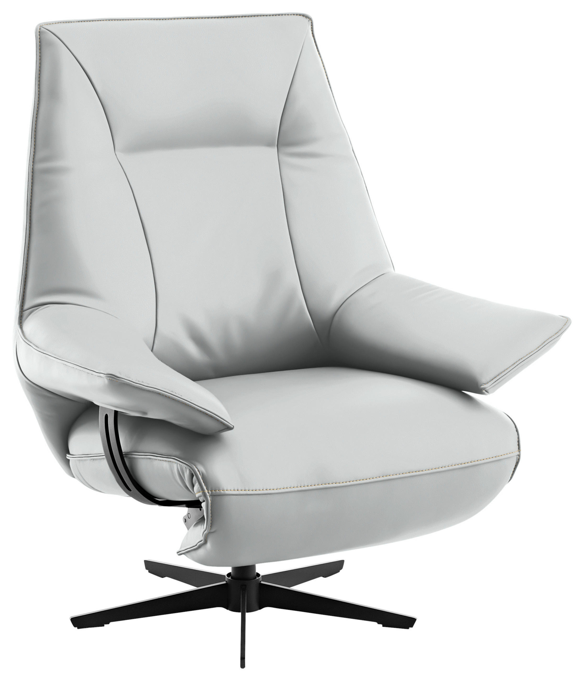 RELAXSESSEL in Leder Hellgrau  - Beige/Hellgrau, Design, Leder/Metall (92/79/82cm) - Dieter Knoll