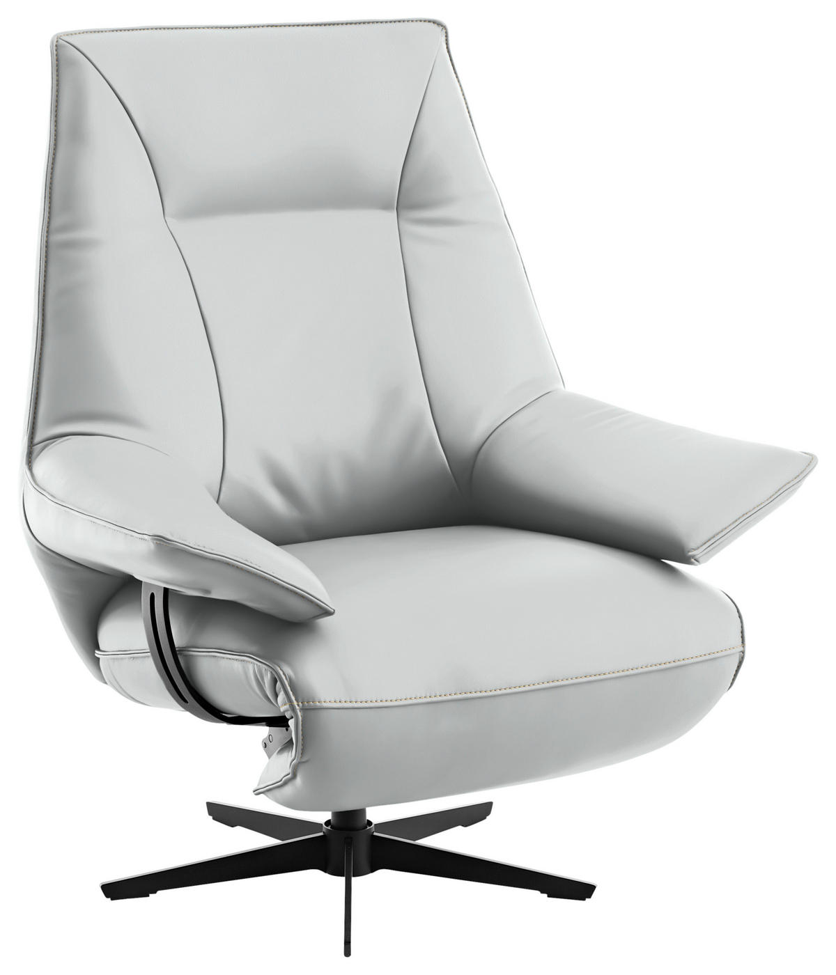 RELAXSESSEL in Leder Hellgrau  - Beige/Hellgrau, Design, Leder/Metall (92/79/82cm) - Dieter Knoll