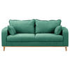 3-SITZER-SOFA in Mikrofaser Mintgrün  - Wengefarben/Mintgrün, Design, Holz/Textil (193/86/87cm) - Livetastic