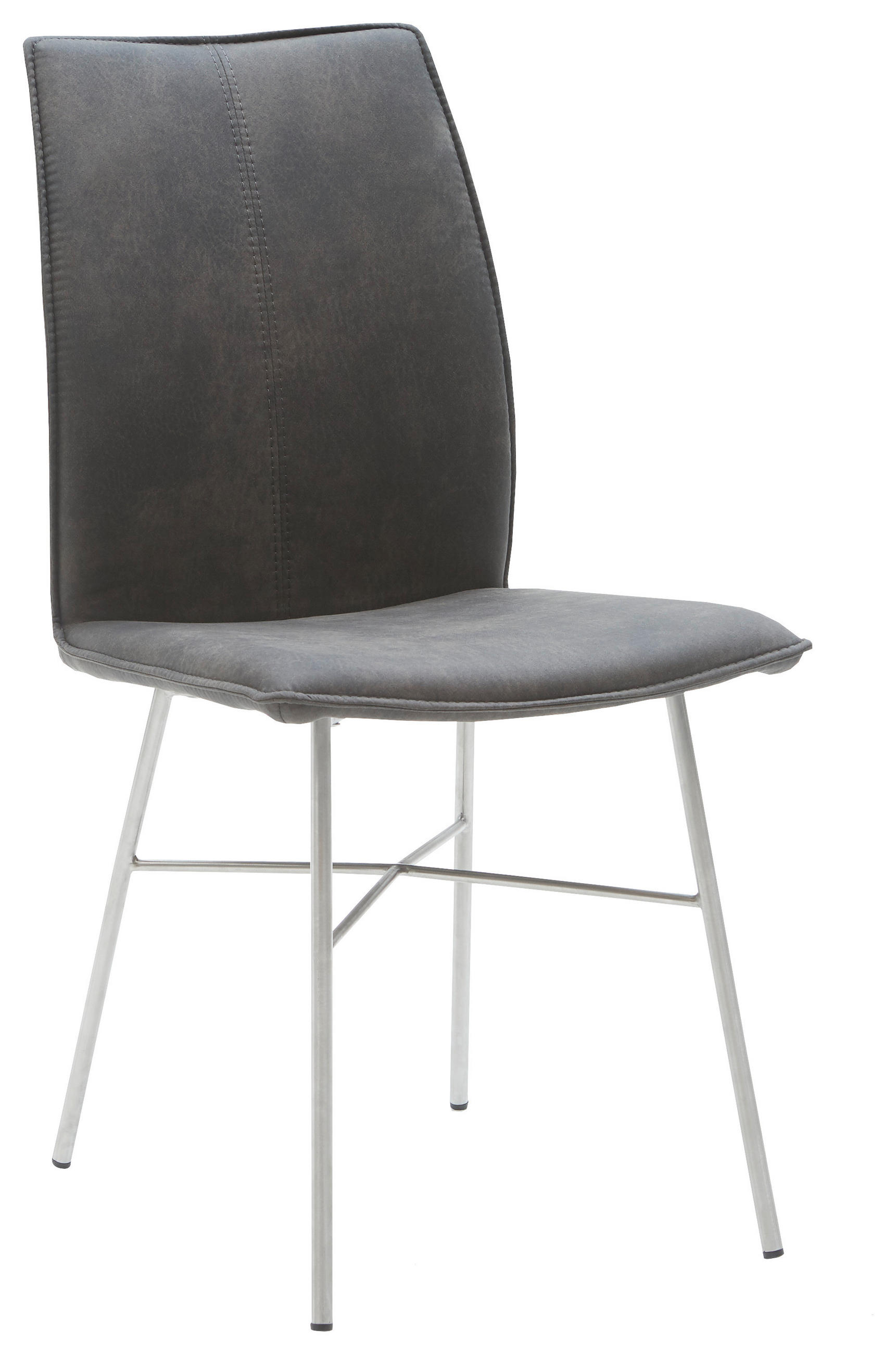 STUHL in Mikrofaser Textil - Edelstahlfarben/Anthrazit, Design, Textil/Metall (46/93/57cm) - Dieter Knoll