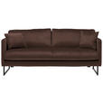 2,5-SITZER  in Samt Dunkelbraun  - Dunkelbraun/Schwarz, Design, Textil/Metall (180/78/84cm) - Carryhome