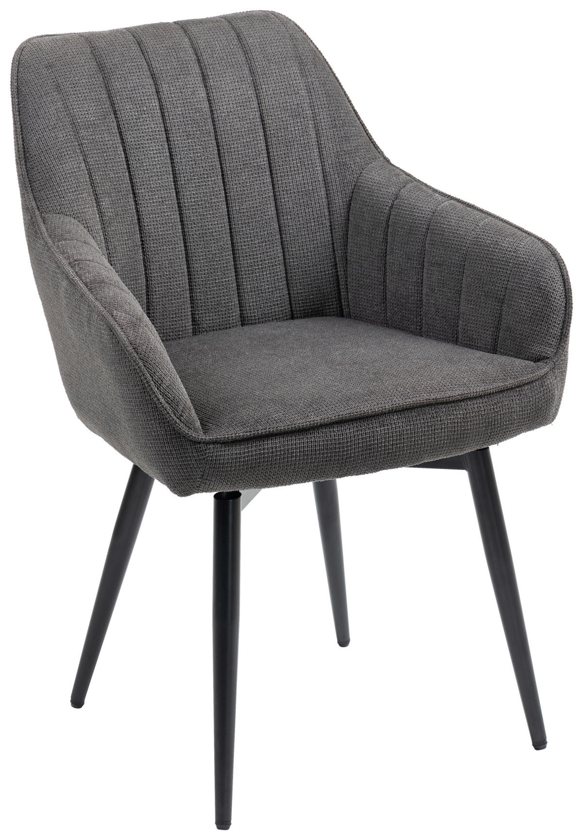 ARMLEHNSTUHL  Sitzfläche 180° drehbar   - Anthrazit/Schwarz, MODERN, Textil/Metall (63/83/63cm) - Livetastic