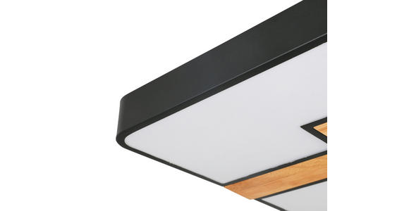 LED-DECKENLEUCHTE 40/40/5,5 cm   - Eichefarben/Schwarz, Basics, Holz/Kunststoff (40/40/5,5cm) - Novel