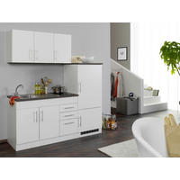 KÜCHENBLOCK 180 cm   in Weiss  - Chromfarben/Weiss, Modern, Holzwerkstoff/Metall (180cm) - Held