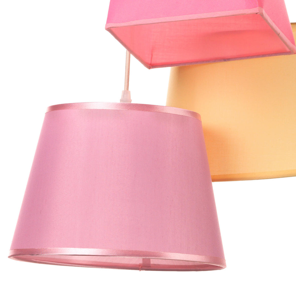 ZÁVĚSNÉ SVÍTIDLO, 55/100 cm  - bílá/pink, Trend, kov/textil (55/100cm)