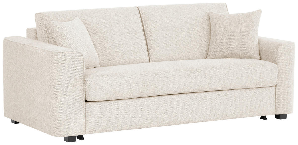 SCHLAFSOFA  in Webstoff Creme  - Creme/Schwarz, Design, Kunststoff/Textil (205/83/100cm) - Xora