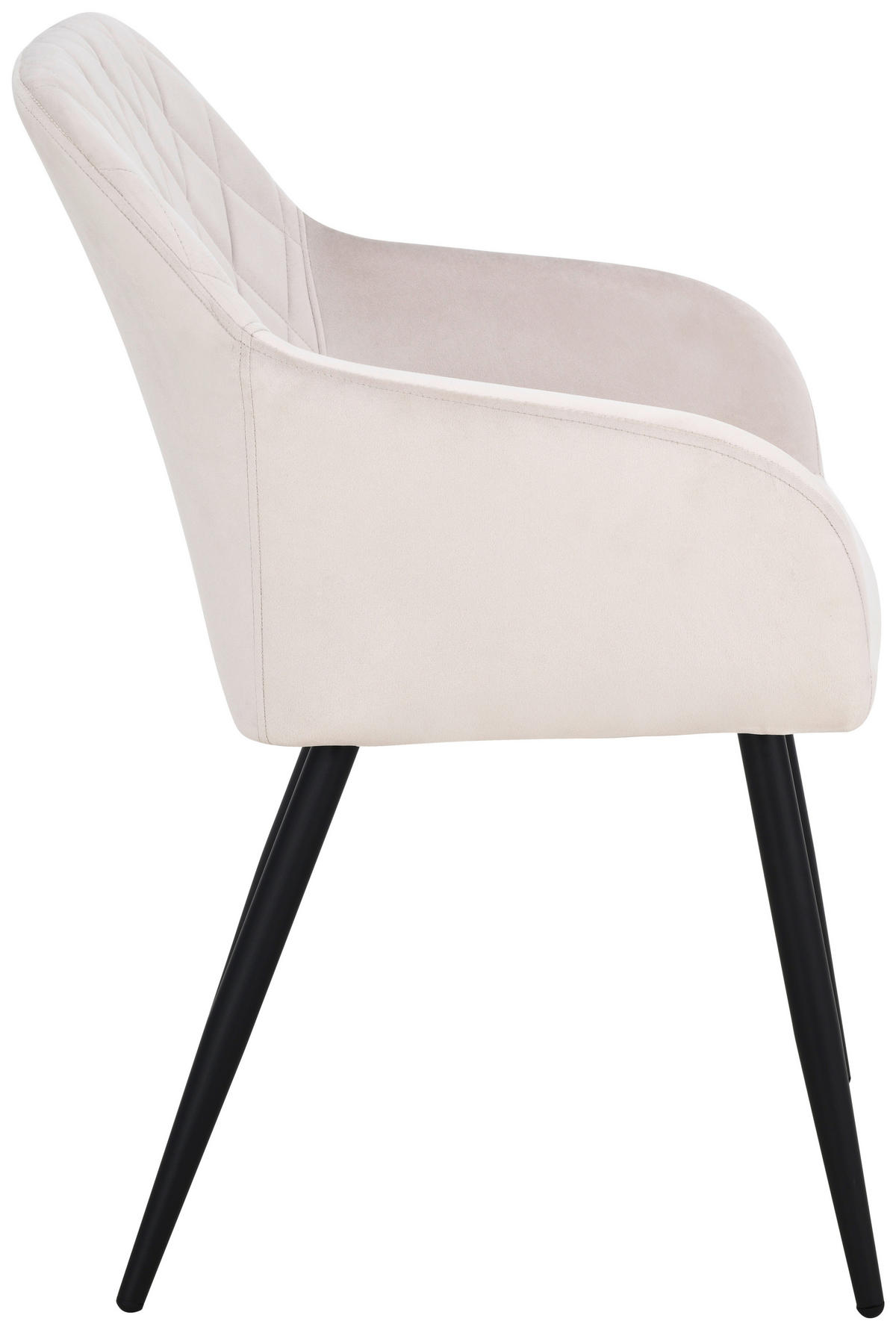 ARMLEHNSTUHL Eisen Samt  - Beige/Schwarz, Trend, Holz/Textil (55/84/60cm) - Livetastic