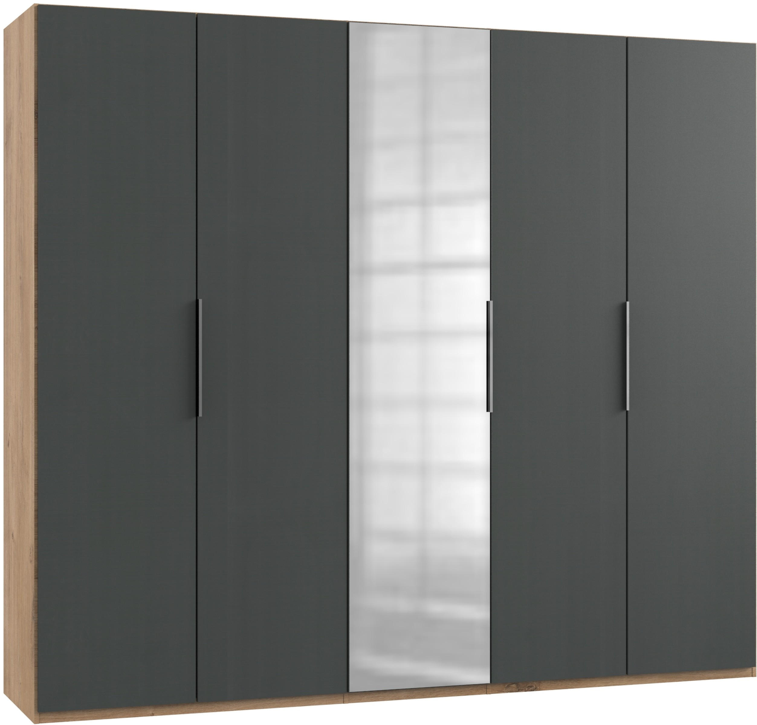 DREHTÜRENSCHRANK 250/216/58 cm 5-türig  - Chromfarben/Eichefarben, MODERN (250/216/58cm) - MID.YOU