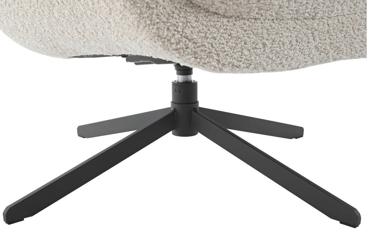 SESSEL Bouclé Creme    - Creme/Schwarz, MODERN, Textil/Metall (80/95/91cm) - Livetastic