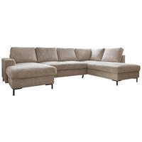 WOHNLANDSCHAFT in Cord Beige  - Beige/Schwarz, Design, Textil/Metall (148/303/197cm) - MID.YOU