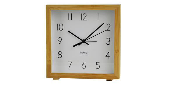 TISCHUHR 16/16,3/4,6 cm - Ecru/Weiß, Natur, Glas/Naturmaterialien (16/16,3/4,6cm) - Ambia Home