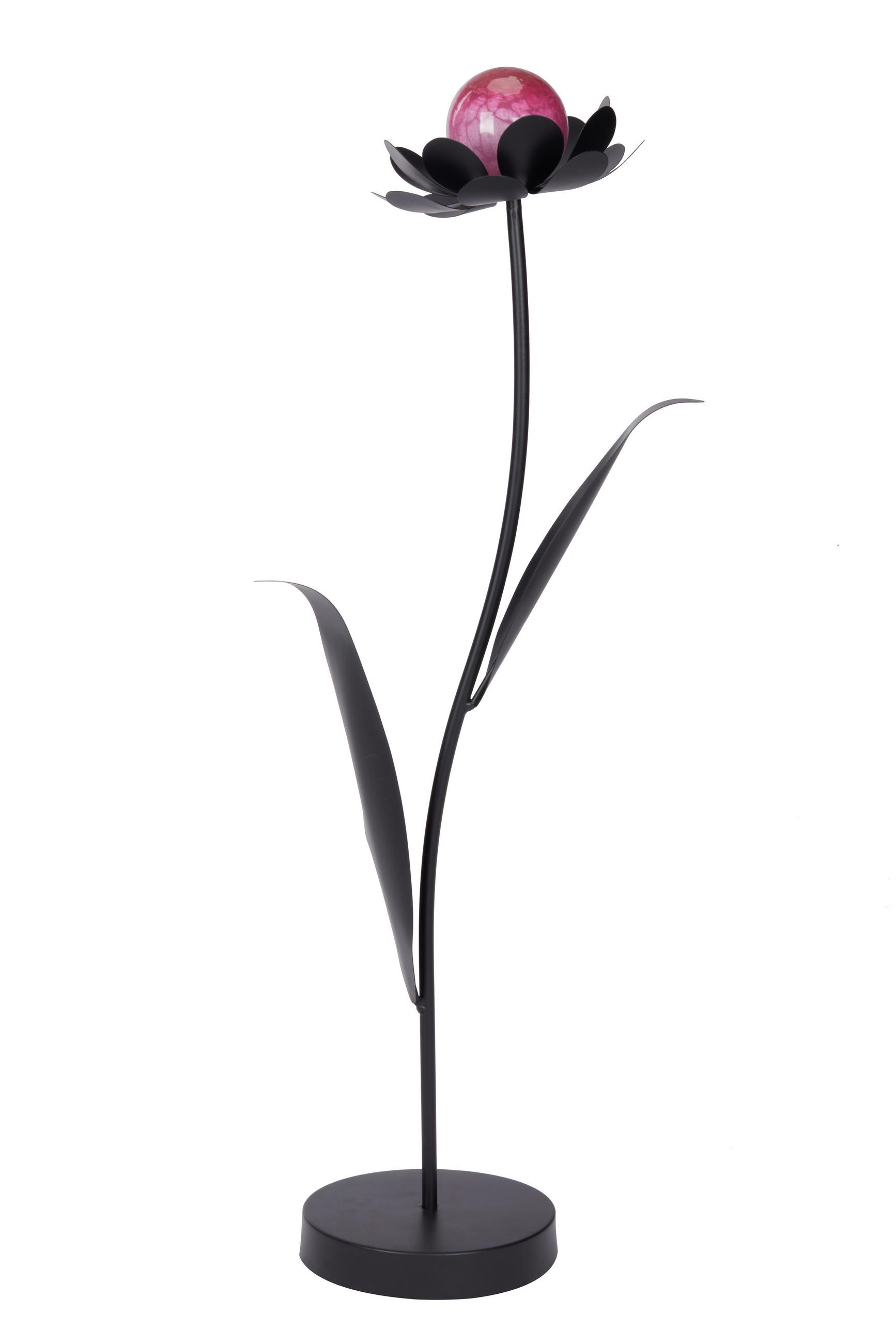 DEKOBLUME - Lila/Schwarz, Basics, Glas/Metall (31/80/21cm) - Ambia Home