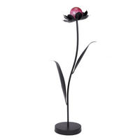 DEKOBLUME - Lila/Schwarz, Basics, Glas/Metall (31/80/21cm) - Ambia Home
