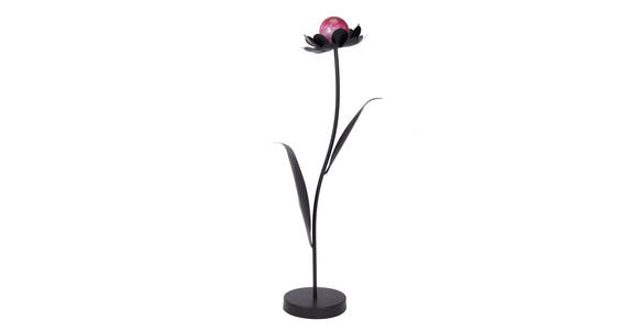 DEKOBLUME - Lila/Schwarz, Basics, Glas/Metall (31/80/21cm) - Ambia Home