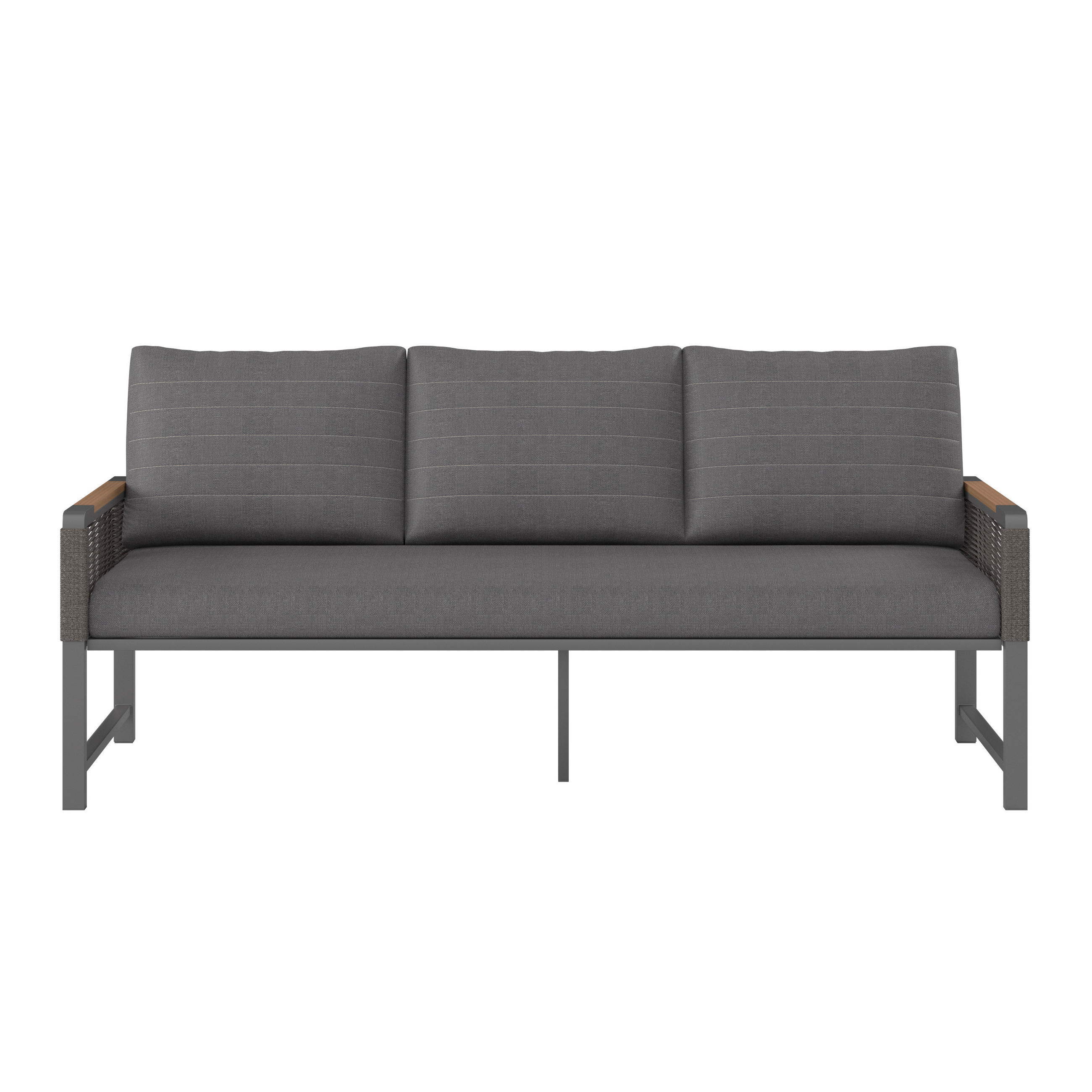 LOUNGE SOFA   prirodne boje, tamno siva  - tamno siva/prirodne boje, Moderno, metal/tekstil (176/72/73cm) - Ambia Garden