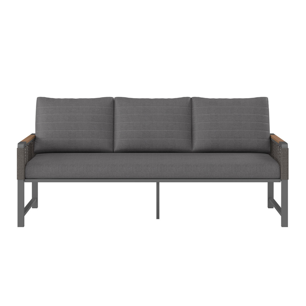 LOUNGE SOFA   prirodne boje, tamno siva  - tamno siva/prirodne boje, Moderno, metal/tekstil (176/72/73cm) - Ambia Garden