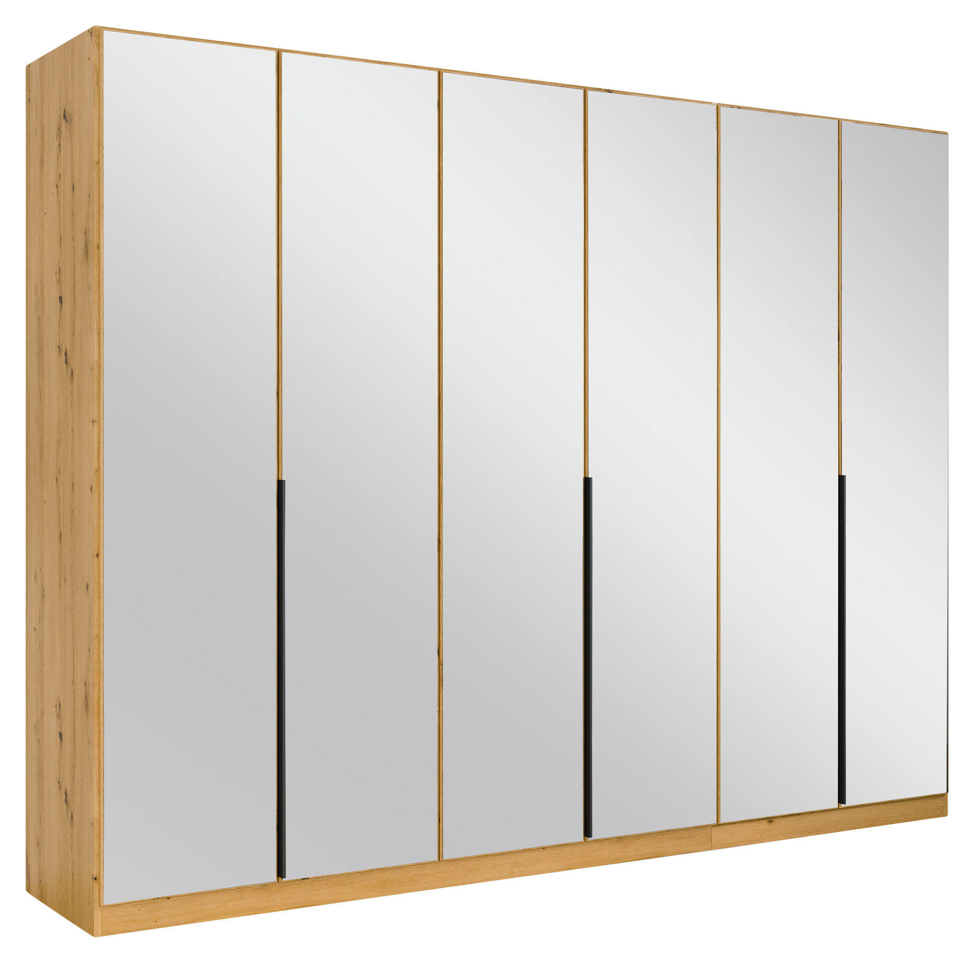 DREHTÜRENSCHRANK in Eiche Artisan  - Eiche Artisan/Grau, Modern, Holzwerkstoff/Metall (271/210/54cm) - Rauch Möbel
