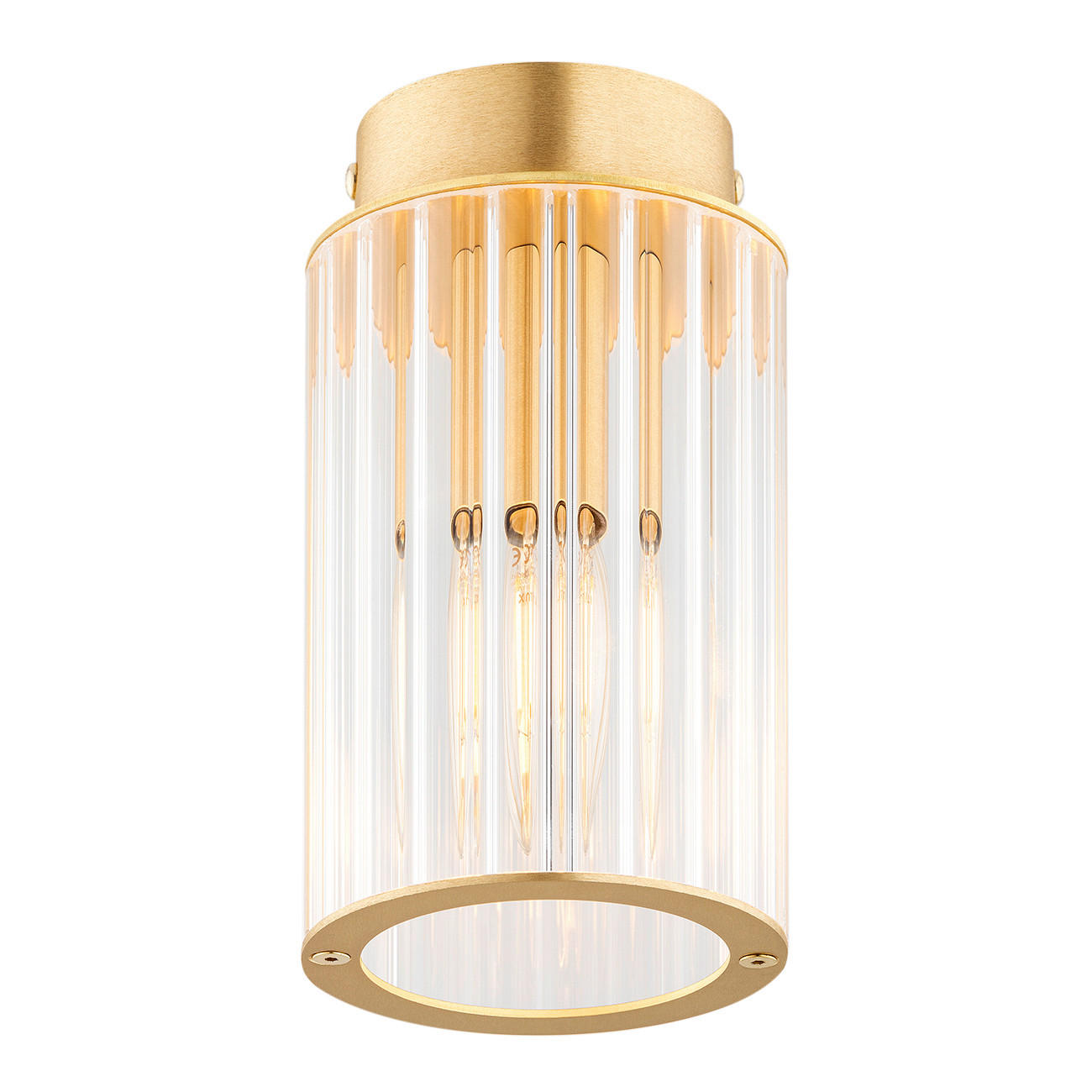 DECKENLEUCHTE    18.5/10/10 cm  - Transparent/Messingfarben, KONVENTIONELL, Glas/Metall (18.5/10/10cm)