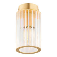 DECKENLEUCHTE HAMPTON 18.5/10/10 cm   - Transparent/Messingfarben, KONVENTIONELL, Glas/Metall (18.5/10/10cm)