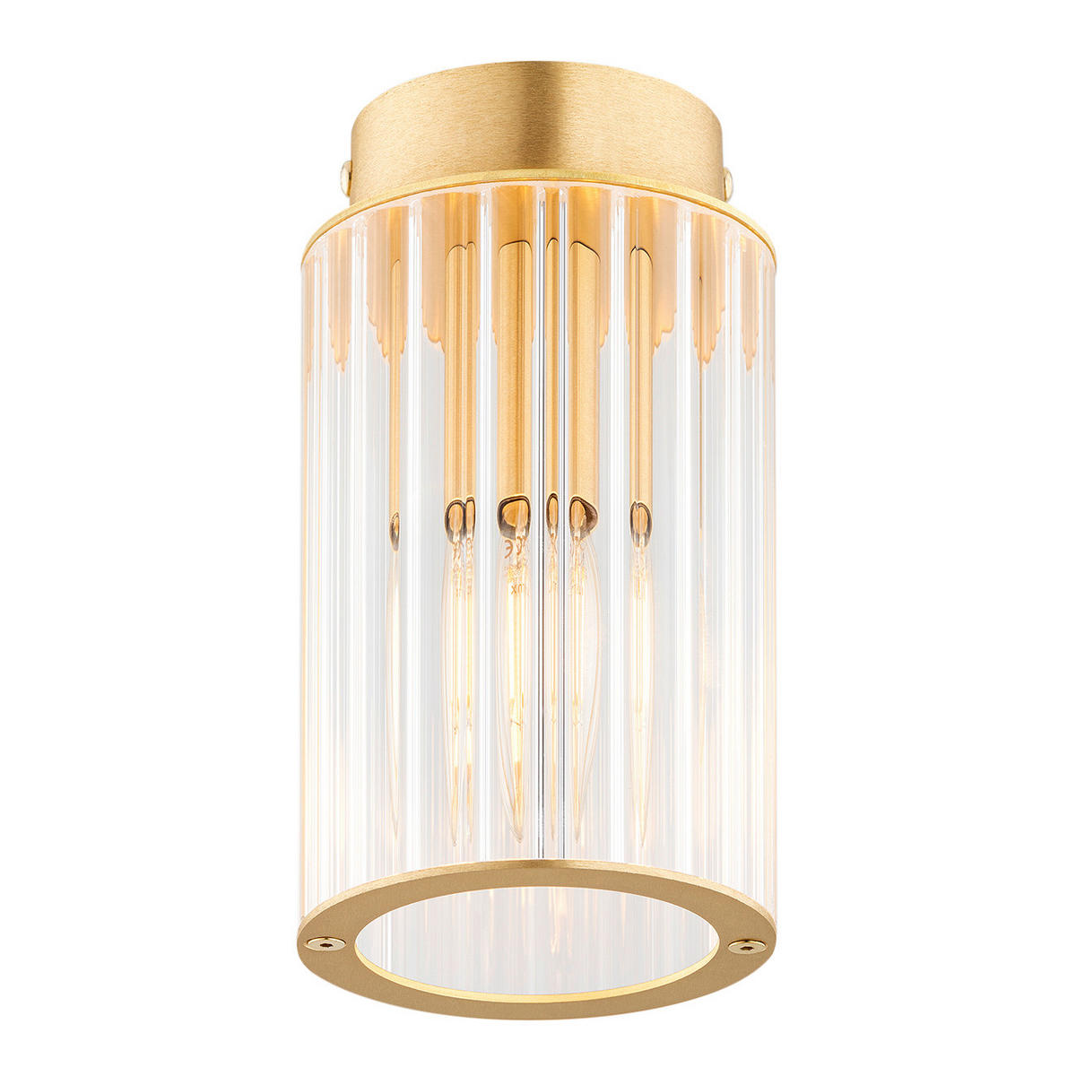 DECKENLEUCHTE HAMPTON 18.5/10/10 cm   - Transparent/Messingfarben, KONVENTIONELL, Glas/Metall (18.5/10/10cm)