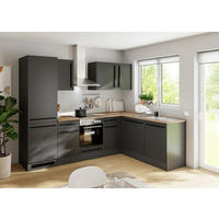ECKKÜCHE 280/175 cm  in Schwarz, Eichefarben  - Eichefarben/Schwarz, LIFESTYLE, Holzwerkstoff/Kunststoff (280/175cm) - P & B