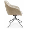 ARMLEHNSTUHL  in Aluminium Bouclé  - Creme/Alufarben, Design, Textil/Metall (58/81,5-84,5/60cm) - Johann Jakob