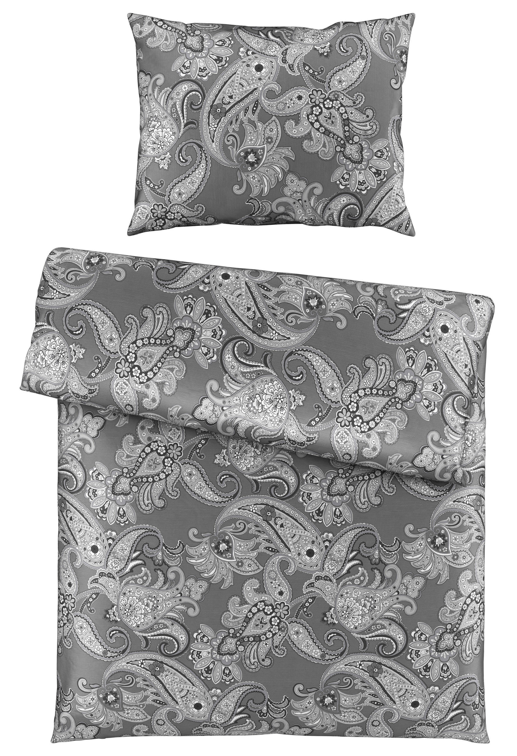 POVLEČENÍ, satén, antracitová, 140/200 cm - antracitová, Basics, textil (140/200cm) - Novel