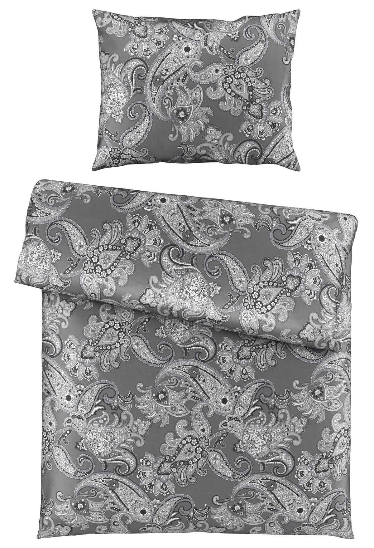 POVLEČENÍ, satén, antracitová, 140/200 cm - antracitová, Basics, textil (140/200cm) - Novel