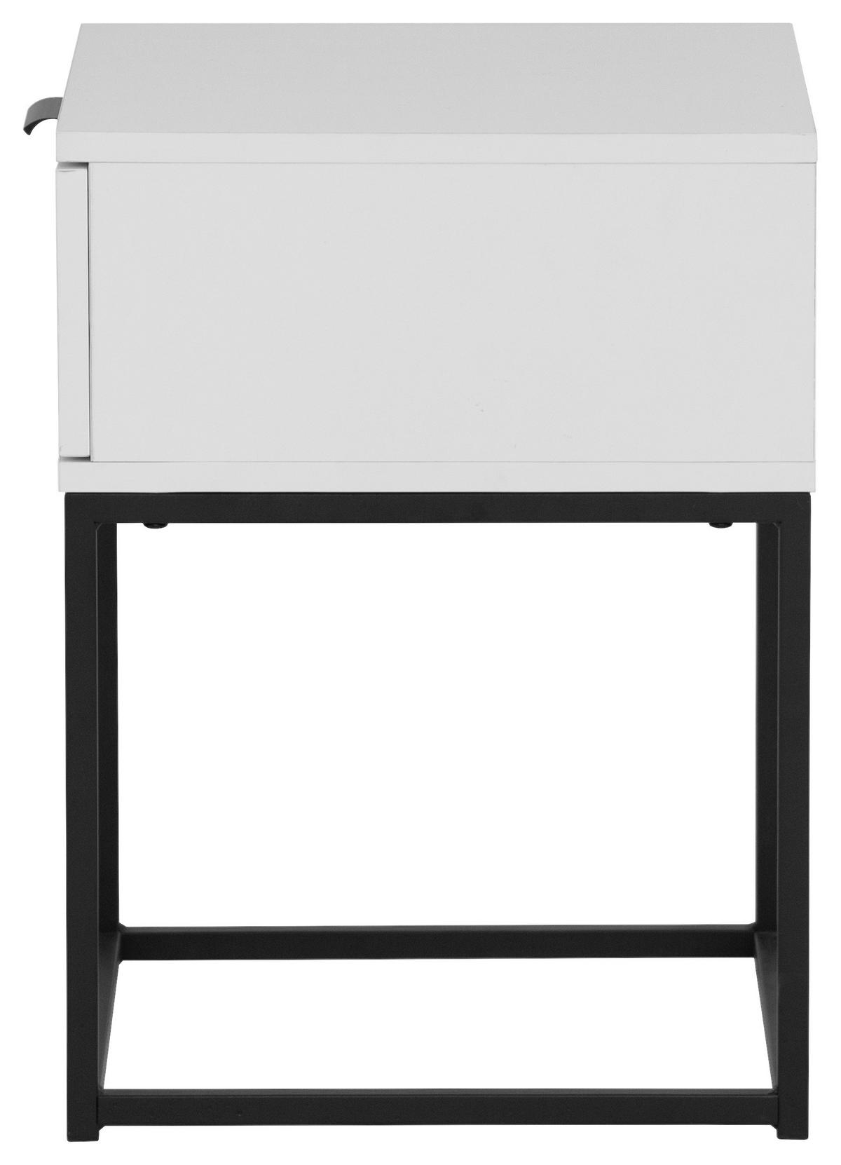 NACHTSCHRANK 42,5/52/38,5 cm  - Schwarz/Weiß, KONVENTIONELL, Holzwerkstoff/Metall (42,5/52/38,5cm) - Boxxx