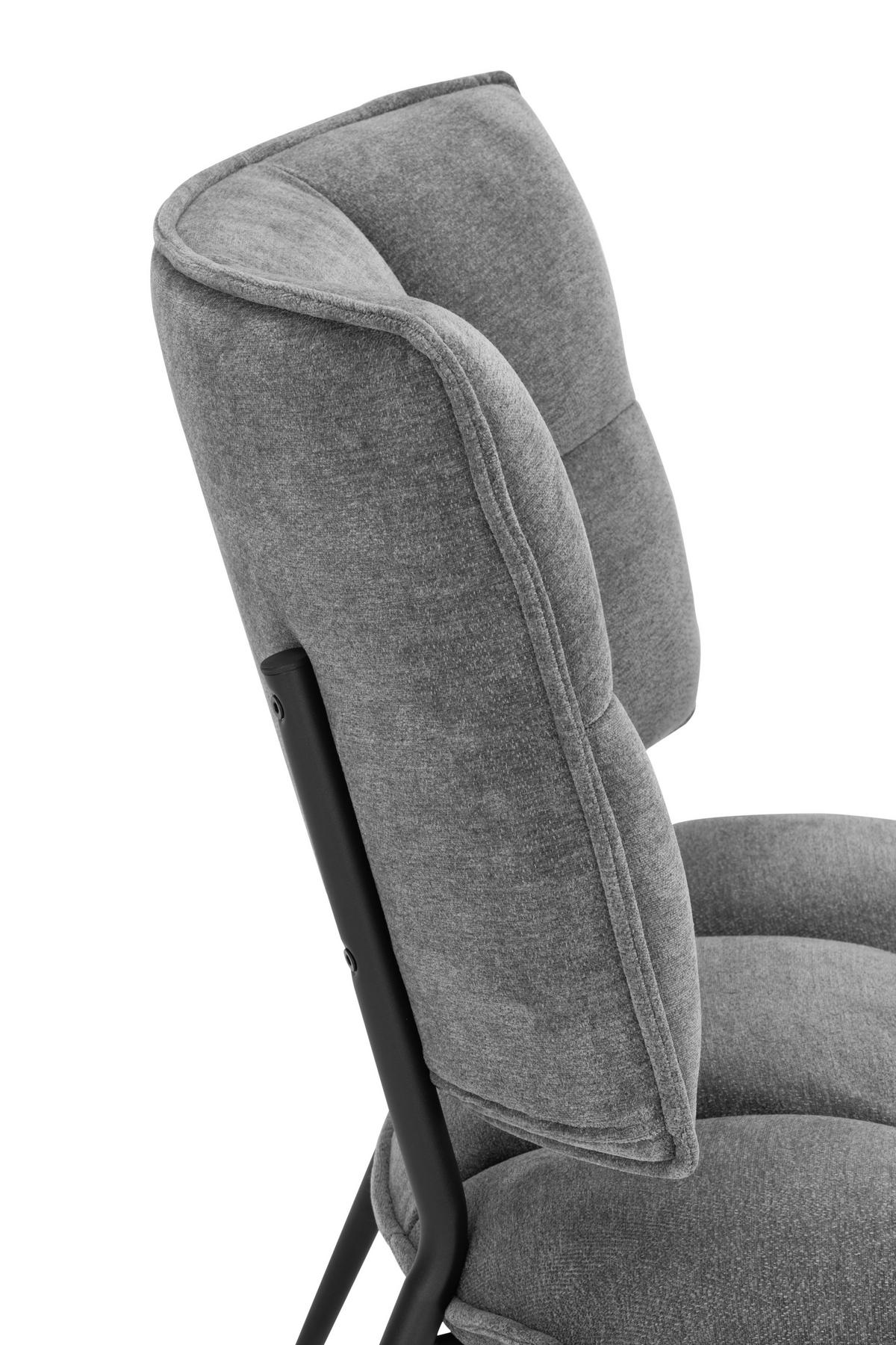 KŘESLO, textil, šedá - šedá/černá, Moderní, kov/textil (70/80/74cm) - P & B