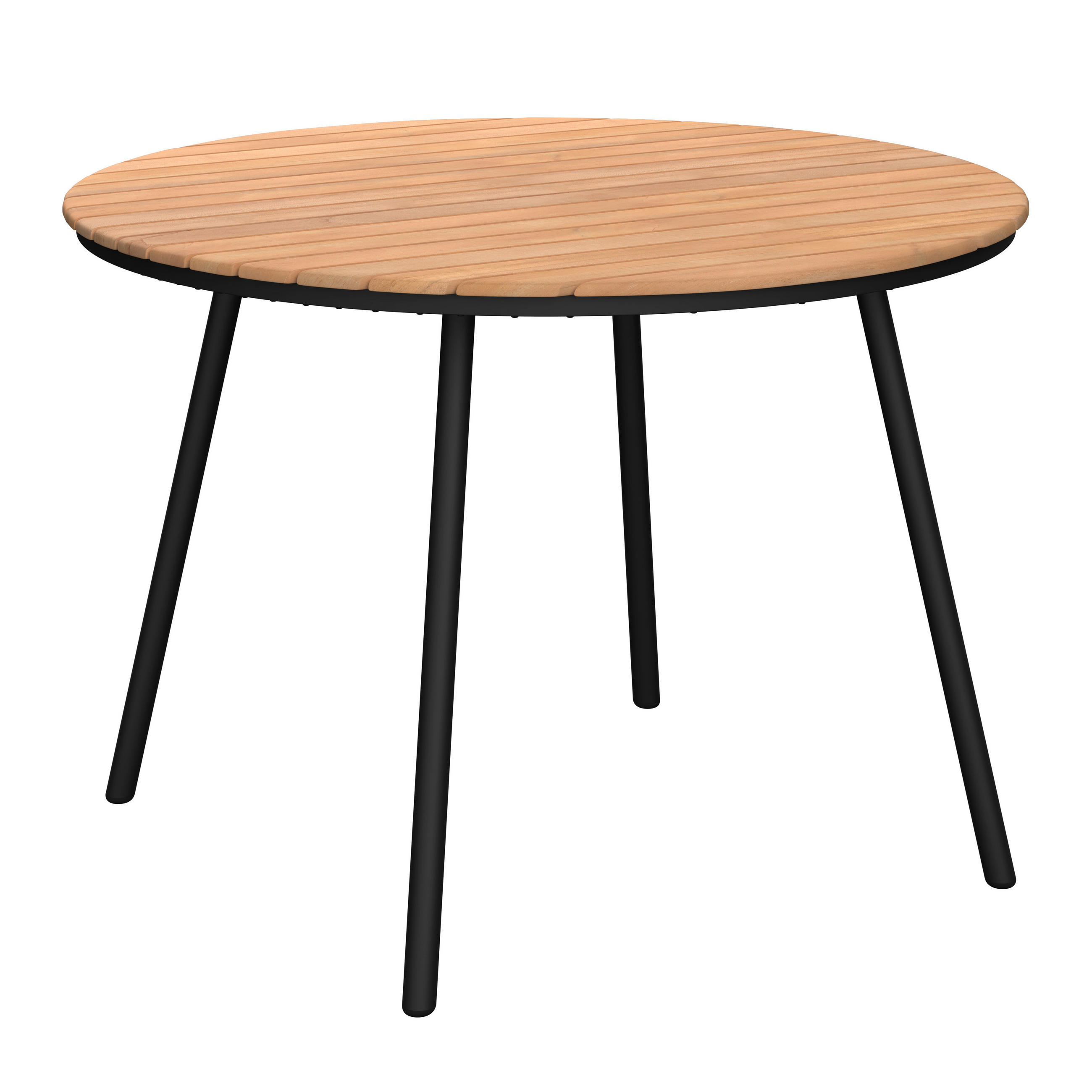 GARTENTISCH  - Schwarz/Teakfarben, MODERN, Holz/Metall (110/75/110cm) - Ambia Garden